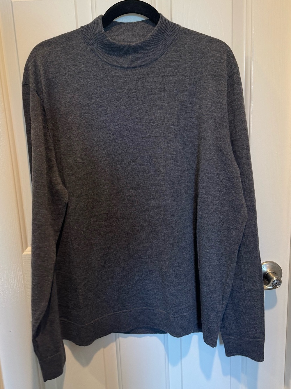 Mens Murano Mock Neck Sweater in Dark Gray Size XL